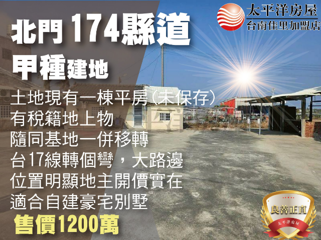 北門174縣道上建地,台南市北門區北門區二重港段